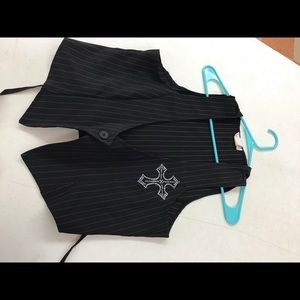 Black pinstripe vest